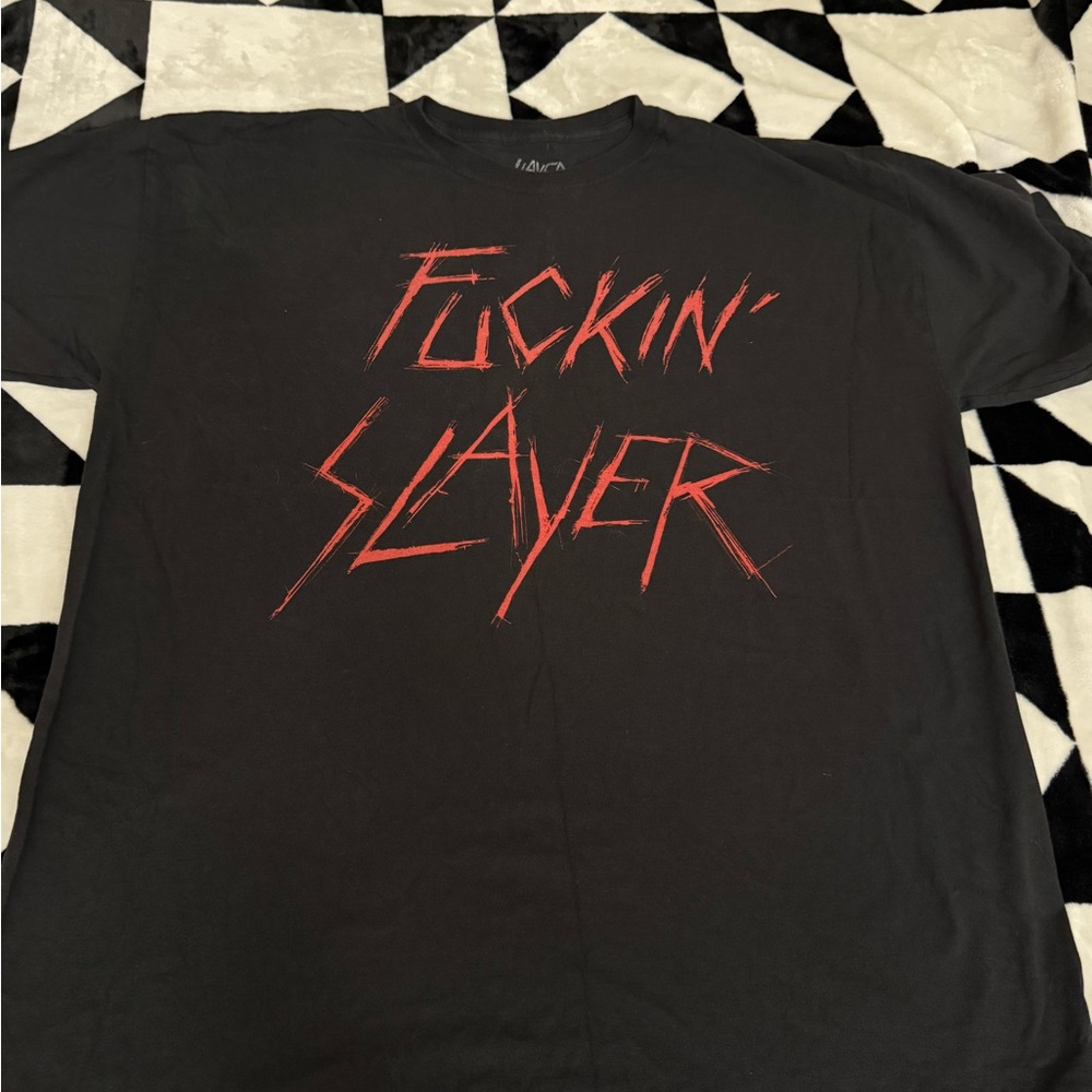Slayer NBW Black and Red Short Sleeve Tees with Bold Graphics